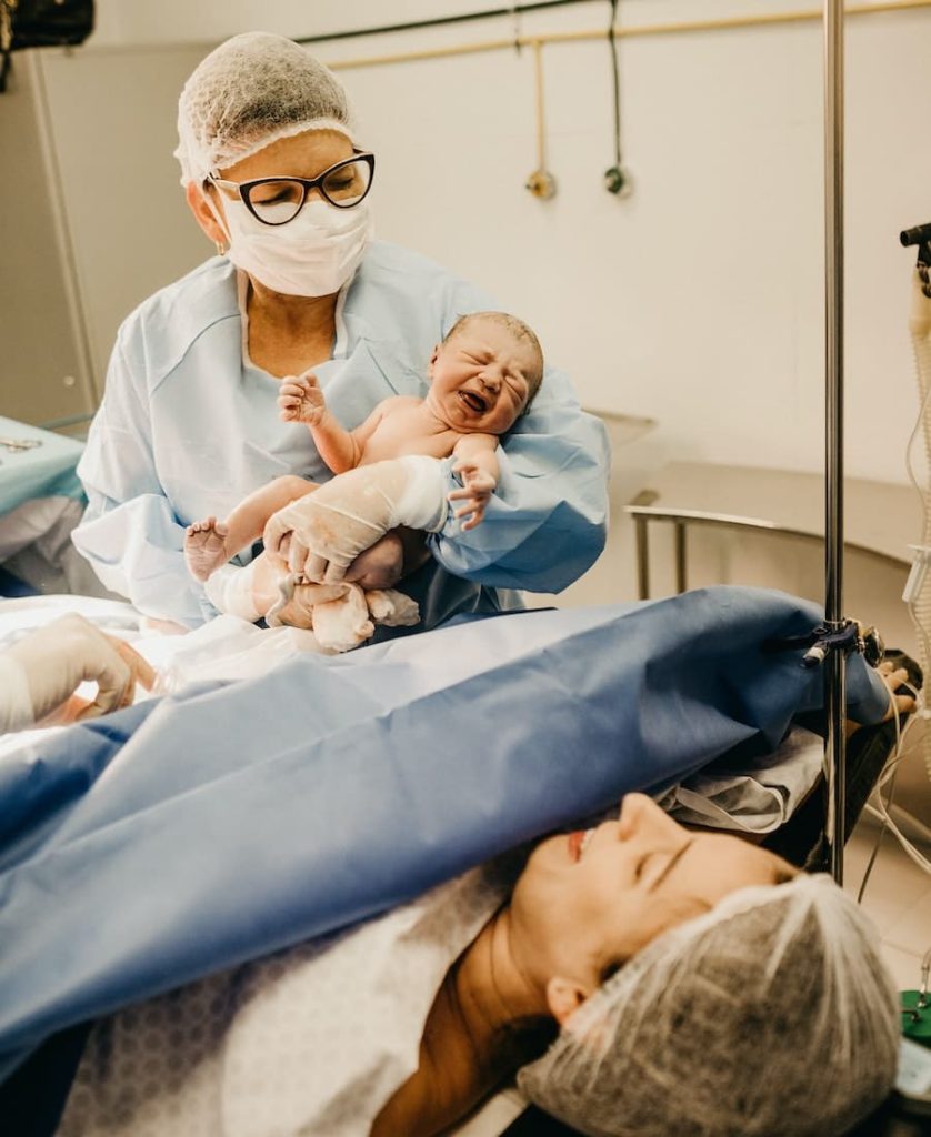 woman dreaming of giving birth