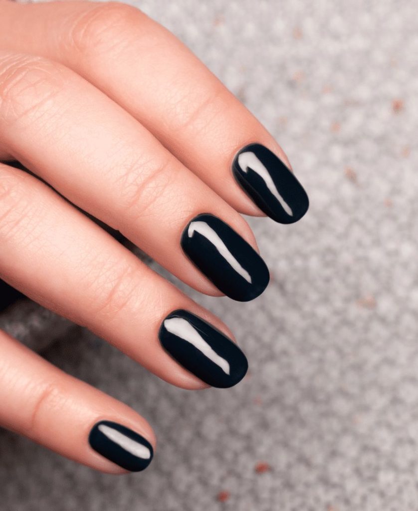 Nails with black nail polish