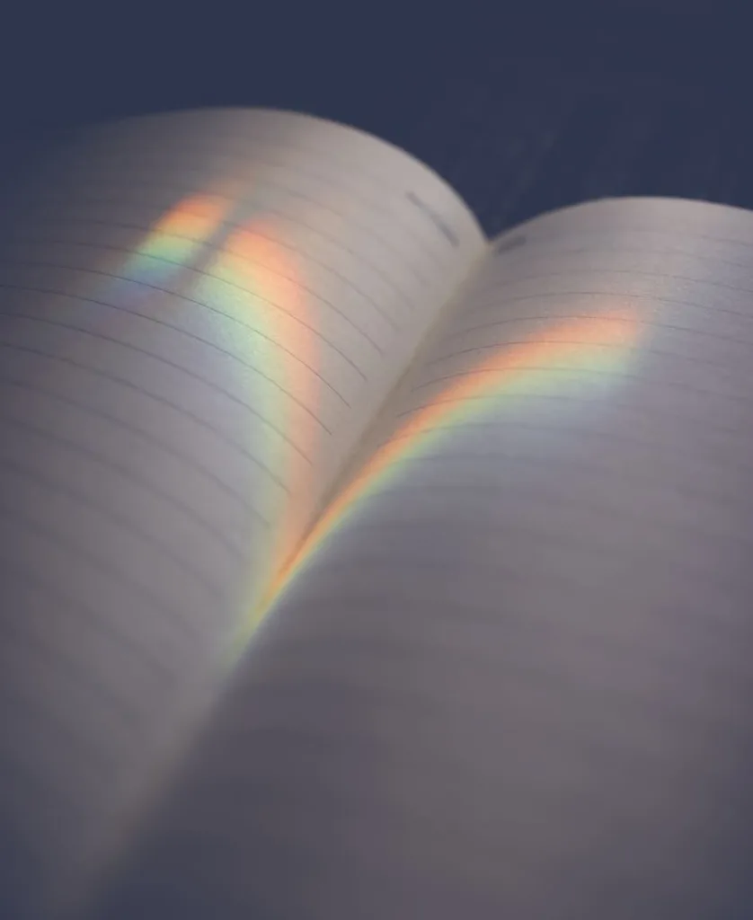 a rainbow in the notebook