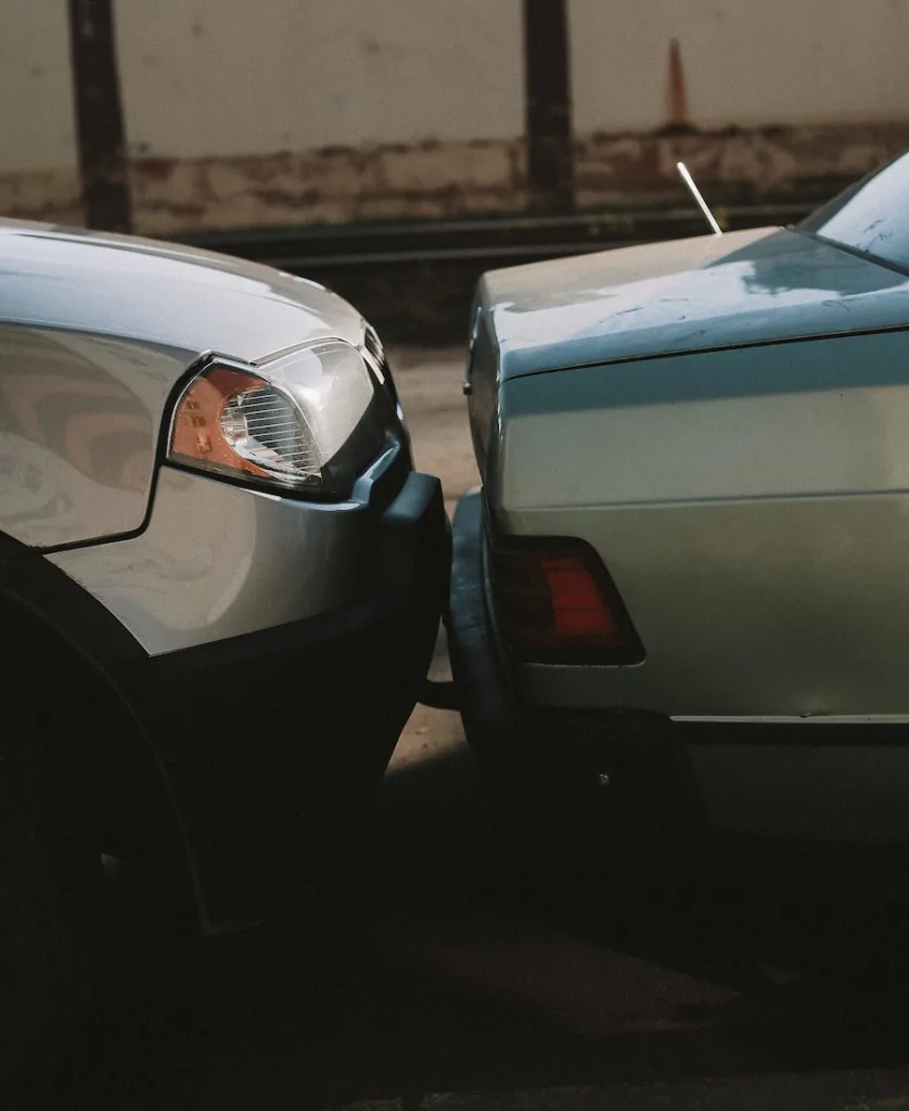 two cars crashing