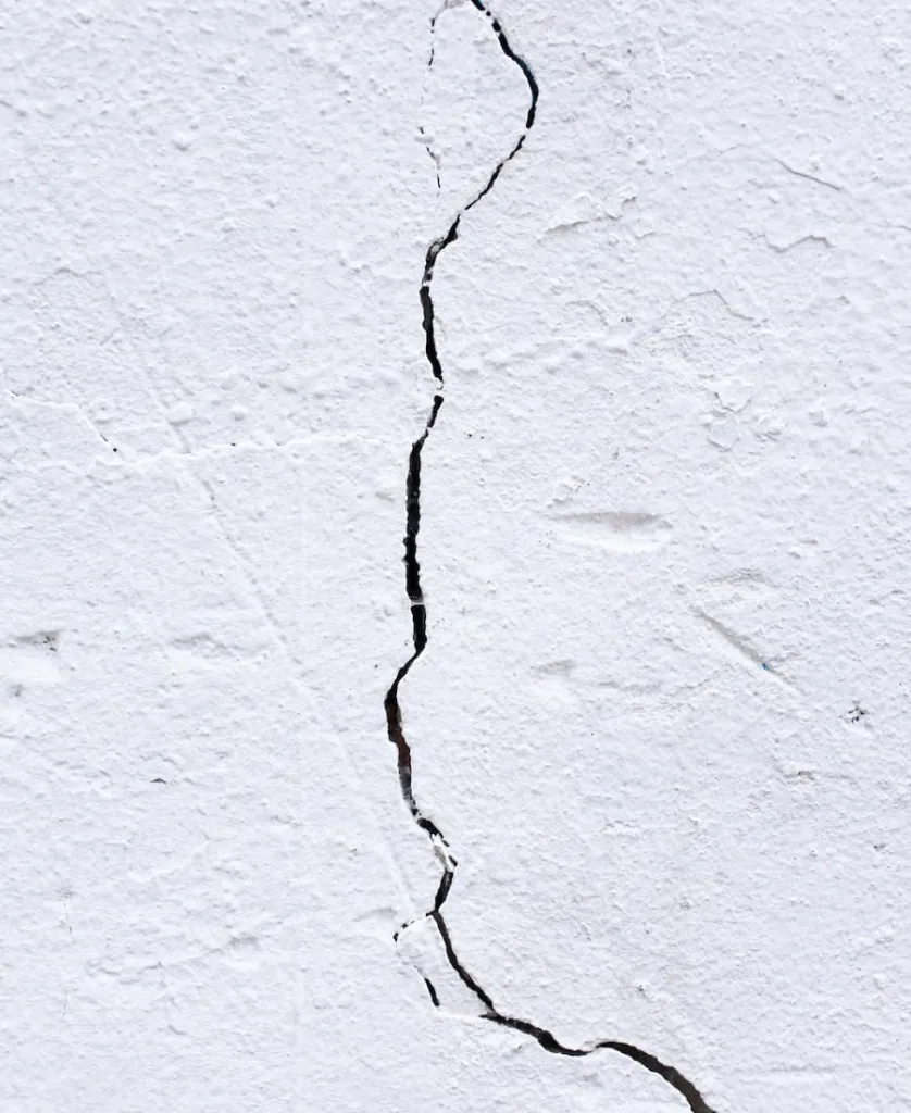 crack in the white floor