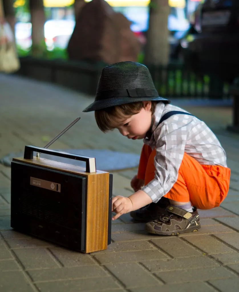 a child listening to music