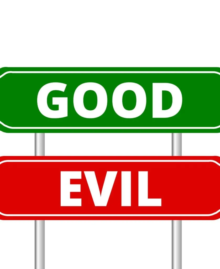 Good and evil sign